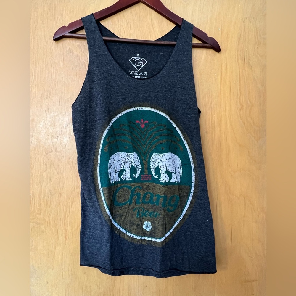 Chang Beer Gray Graphic Tank